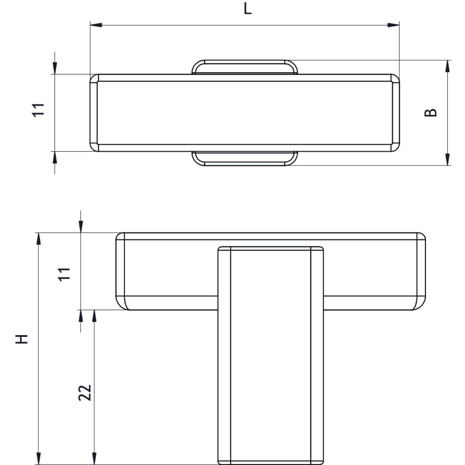 T-knop SEGMENT l40 eik + rvs-look